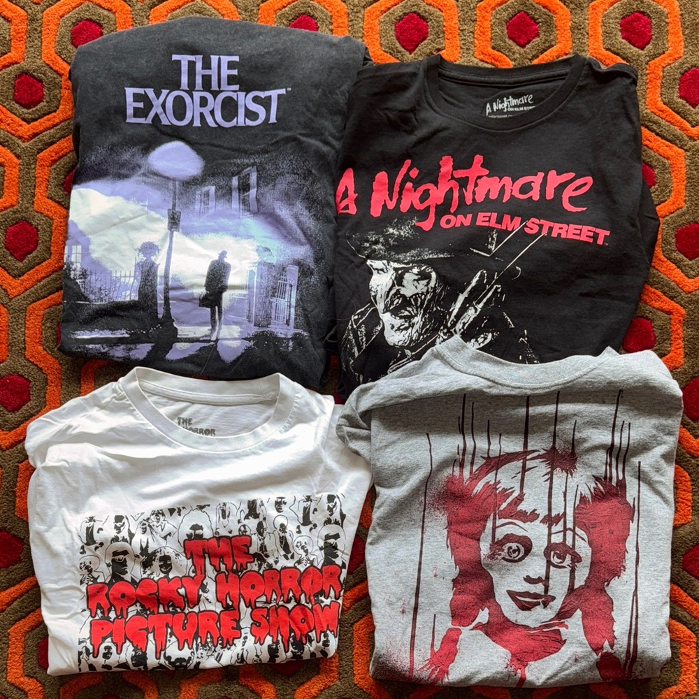 Horror Movie Graphic Tees - Set Lot of 4 Men's M & S Exorcist Annabelle